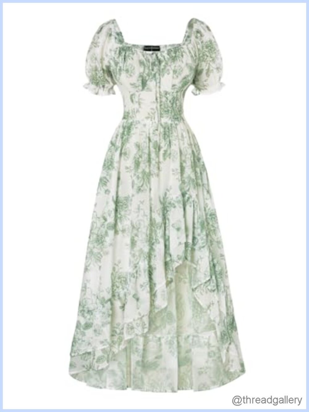 Corset Chiffon Sundress Off Shoulder Puff Sleeve Floral Wedding Guest